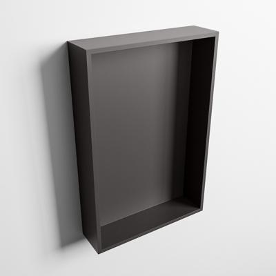 MONDIAZ EASY Nis 44,5x29,5cm in solid surface kleur DarkGrey | DarkGrey. 1 vak geschikt voor in- of opbouw