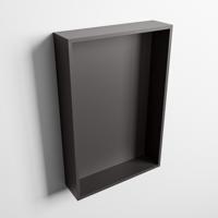 MONDIAZ EASY Nis 44,5x29,5cm in solid surface kleur DarkGrey | DarkGrey. 1 vak geschikt voor in- of opbouw - thumbnail
