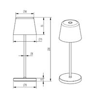 Deko Light Canis Mini 346082 Tafellamp met accu LED 2.3 W Wit - thumbnail