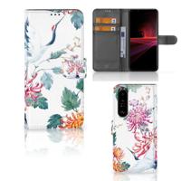 Sony Xperia 1 III | Telefoonhoesje | Met pasjeshouder | Bird Flowers - thumbnail