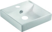 GO by Van Marcke Brigit semiopbouwwastafel vierkant porselein wit 380 x 380 x 130 mm STR4148A - thumbnail