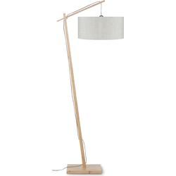 GOOD&MOJO Vloerlamp 'Andes' Bamboe en Eco linnen, 176cm, kleur Beige