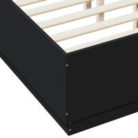 Bedframe bewerkt hout zwart 135x190 cm - thumbnail