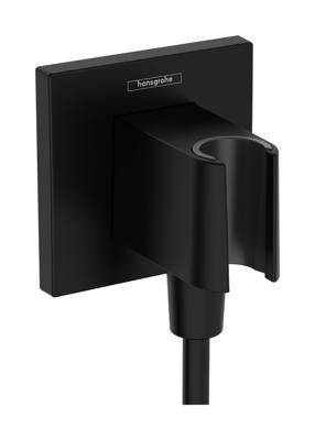 Hansgrohe FixFit E muuraansluitbocht met handdouchehouder, mat zwart Hansgrohe FixFit E muuraansluitbocht met handdouchehouder, mat zwart