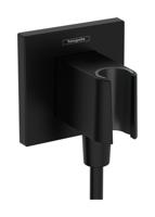 Hansgrohe FixFit E muuraansluitbocht met handdouchehouder, mat zwart - thumbnail