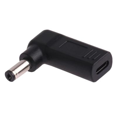 USB-C/type-C vrouwelijk tot 5 5 x 2.1 mm male plug elleboog adapter connector USB-C/type-C vrouwelijk tot 5 5 x 2.1 mm male plug elleboog adapter connector