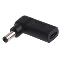 USB-C/type-C vrouwelijk tot 5 5 x 2.1 mm male plug elleboog adapter connector - thumbnail