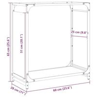 Brandhoutrek 60x28x65 cm koudgewalst staal zwart - thumbnail