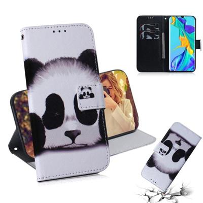 Panda patroon gekleurde tekening horizontale Flip lederen case voor Huawei P30 Pro met houder & card slots & portemonnee