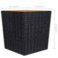 3-delige Bistroset poly rattan en massief hout zwart - thumbnail