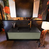 Badkamermeubelset Mondiaz Erin 120 cm met 1 Lade met RIDGE Wastafel Midden Urban met 1 kraangat Greeploos Mat Army - thumbnail