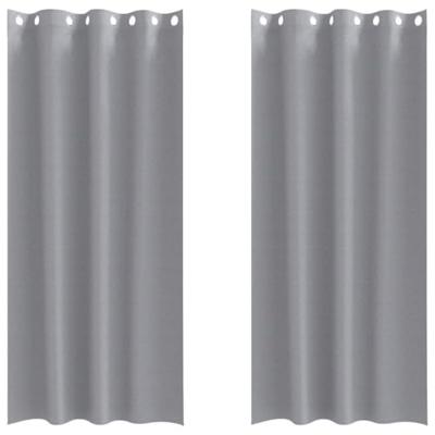 VidaXL Zwart-out gordijnen met ringen 2 pcs lichtgrijs 245 x 140 cm