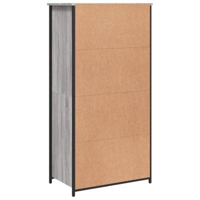Hoge kast 62x36x121,5 cm bewerkt hout grijs sonoma