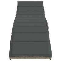 Ligbedden 2 st met kussens poly rattan lichtgrijs - thumbnail