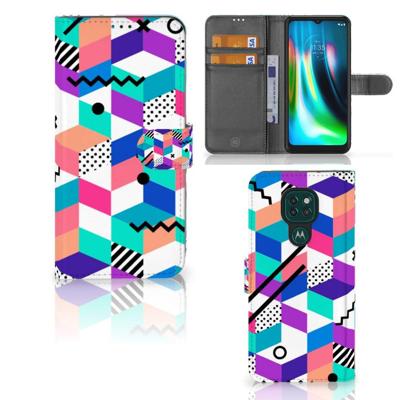 Motorola Moto G9 Play | E7 Plus | Book Case | Blokken Kleurrijk