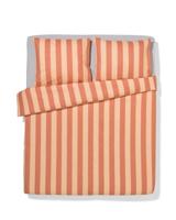 HEMA Dekbedovertrek 200x200/220cm zacht katoen strepen perzik (perzik) - thumbnail