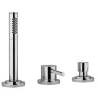 Badrandcombinatie Hotbath Buddy 1-hendel Mengkraan 2-weg Geborsteld Nikkel - thumbnail