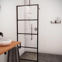 Aqua Splash AQS Inloopdouche Frame 140x200 cm 8 mm NANO Glas Mat Zwart Raster - R-be-2120-140-fff - thumbnail