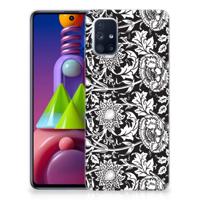 Samsung Galaxy M51 | TPU Case | Black Flowers - thumbnail