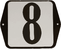 Huisnummer naambordje standaard 15x12 cm nummer 8 - Warentuin mix - thumbnail