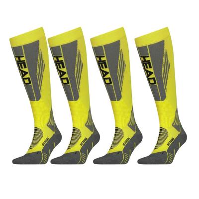 HEAD Skisokken Unisex Racer Kneehigh 4-pack Neon Yellow-43/46 HEAD Skisokken Unisex Racer Kneehigh 4-pack Neon Yellow-43/46
