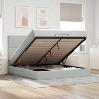 Ottoman bed met matrassen 200x200cm fluweel lichtgrijs - thumbnail