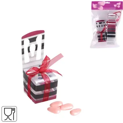 Geschenkverpakking Chair bordeaux/zwart set van 6 | 24 stuks
