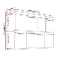 Boekenkast 100x24x63 cm bewerkt hout grijs sonoma eikenkleurig - thumbnail