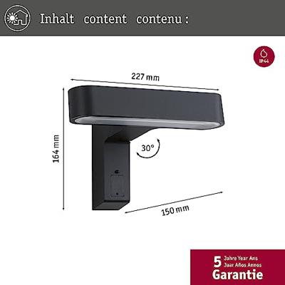 Paulmann House ITO horizontal 94548 Verlichtingssysteem GEV - Light in garden LED-wandlampen LED 6 W Warmwit Antraciet