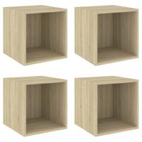 VidaXL Wandkasten 4 st 37x37x37 cm bewerkt hout sonoma eikenkleurig - thumbnail