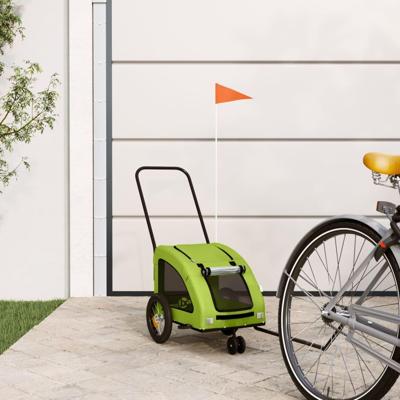 VidaXL Hondenfietstrailer oxford stof en ijzer groen