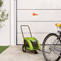 VidaXL Hondenfietstrailer oxford stof en ijzer groen - thumbnail