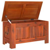 Opbergkist met deksel massief acaciahout bruin - thumbnail