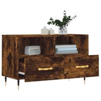 Tv-meubel 80x36x50 cm bewerkt hout gerookt eikenkleurig - thumbnail