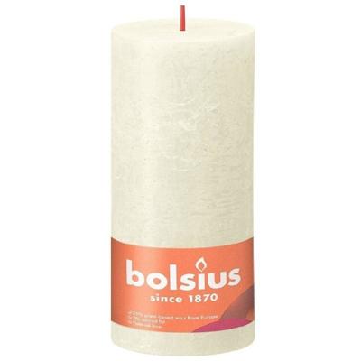 Bolsius stompkaars rustiek shine 10x20cm soft pearl