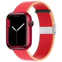 Nylon bandje met klemsluiting - Rood - Geschikt voor Apple Watch 44mm / 45mm / 46mm / 49mm - thumbnail