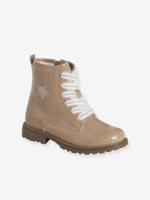 Geveterde en geritste hoge schonen voor kinderen, kleuterschoolcollectie nude - thumbnail