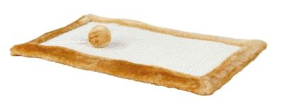 Trixie 4325 krabmat met pluche rand, 55 × 35 cm, natuur/bruin