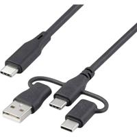 Renkforce USB-laadkabel USB 2.0 USB-C 3.00 m Zwart RF-6615910 - thumbnail