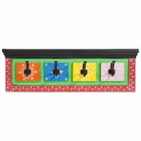 VidaXL Kapstok zwart 80 x 25 x 2 cm massief mango hout - thumbnail
