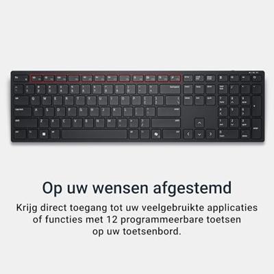 DELL KB500 toetsenbord Kantoor RF Draadloos QWERTY US International Zwart - thumbnail
