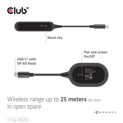 club3D CSV-2570 USB-C-kabel HDMI / USB-C Aansluitkabel