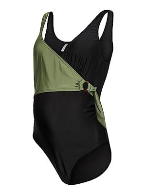 Mamalicious ZwangerschapsBadpak / PositieBadpak Belted Zwart Groen