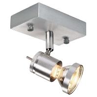 SLV Asto Spot I 147441 Plafondspot Halogeen GU10 75 W Aluminium (geborsteld) SLV Asto Spot I 147441 Plafondspot Halogeen GU10 75 W Aluminium (geborsteld)