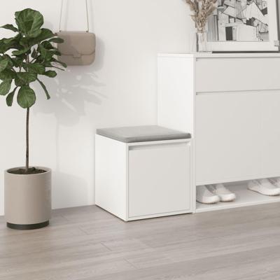 VidaXL Opbergbox met lade 40,5x40x40 cm bewerkt hout wit VidaXL Opbergbox met lade 40,5x40x40 cm bewerkt hout wit