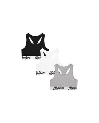 Malelions Bralette 3-Pack Dames Wit/Grijs/Zwart - Maat XS - Kleur: WitZwartGrijs | Soccerfanshop