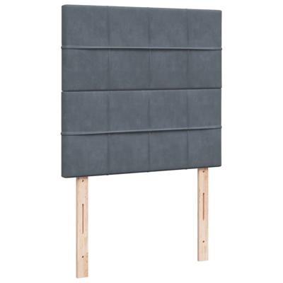 Boxspring met matras fluweel donkergrijs 120x200 cm