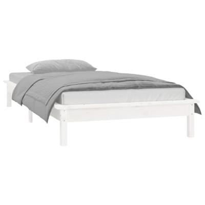 Bedframe LED massief hout wit 90x190 cm Bedframe LED massief hout wit 90x190 cm