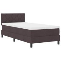 Boxspringbed met matras Donkerbruin 100 x 200 cm Stof - thumbnail