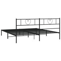 Bedframe met hoofdbord metaal zwart 193x203 cm - thumbnail